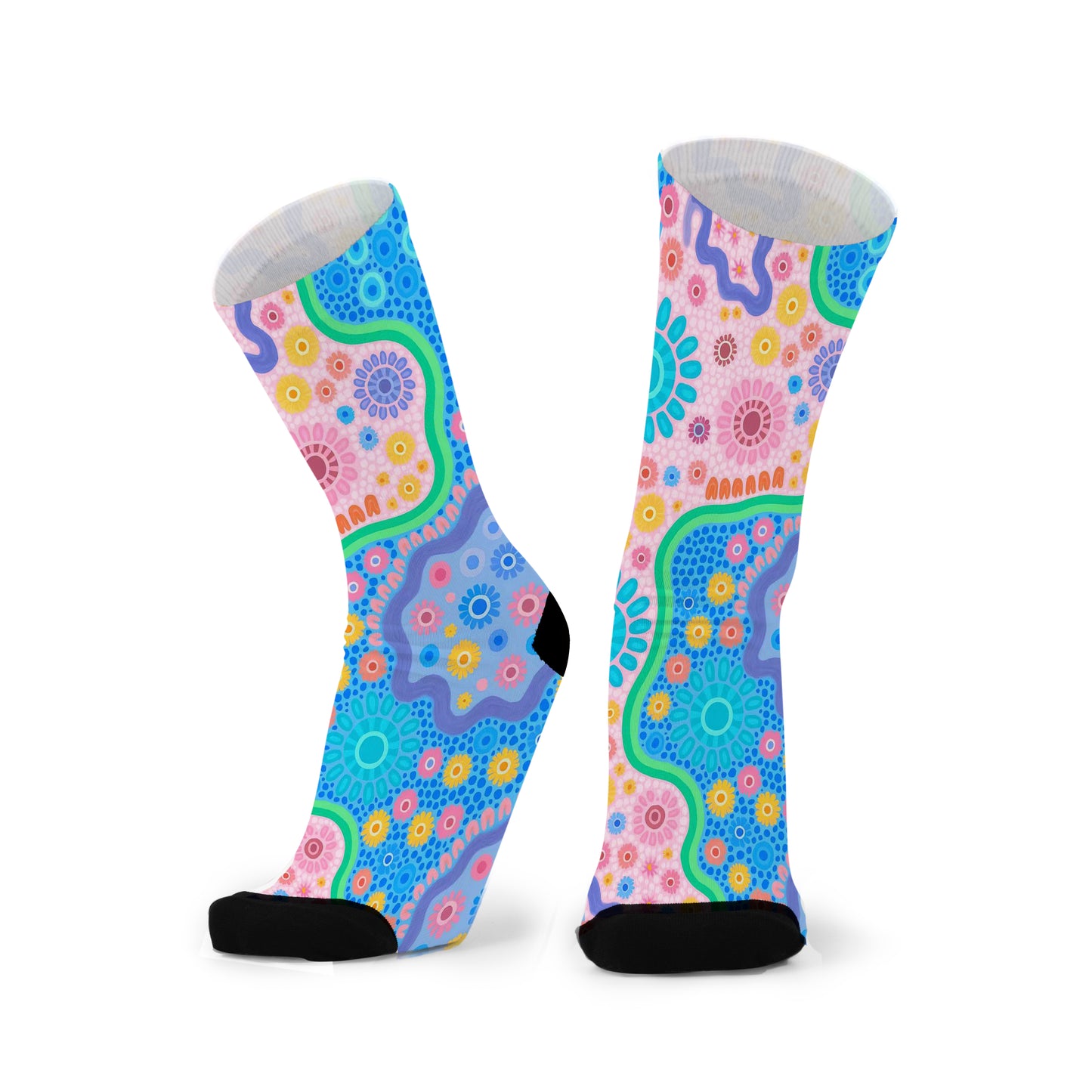 Aboriginal design socks by redfoxsox . created by Caitlin Trindall