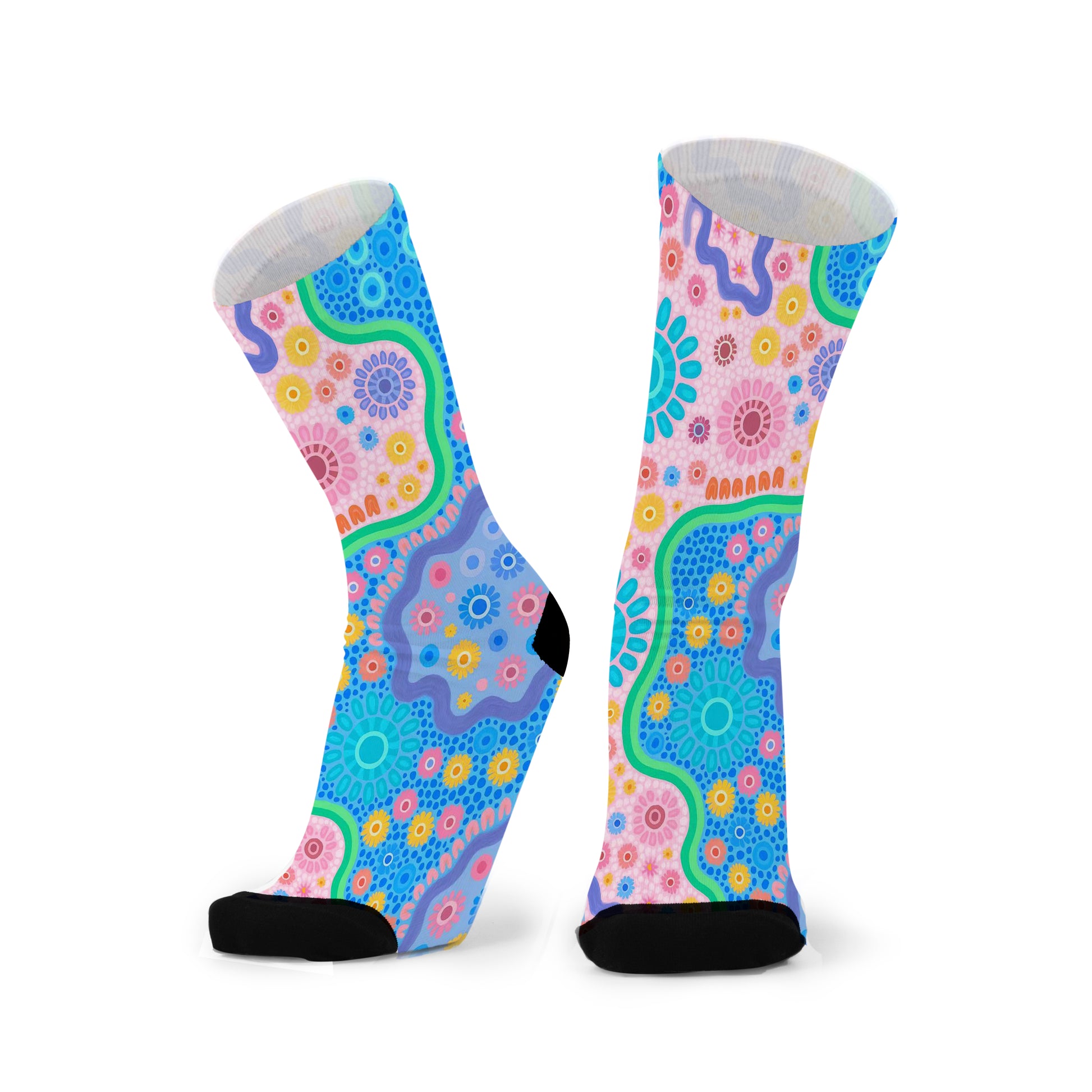 Aboriginal design socks by redfoxsox . created by Caitlin Trindall